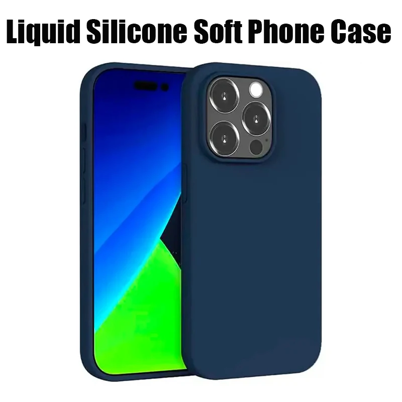 Luxury Solid Color Liquid Silicone Soft Phone Case - Shockproof Protection Back Cover