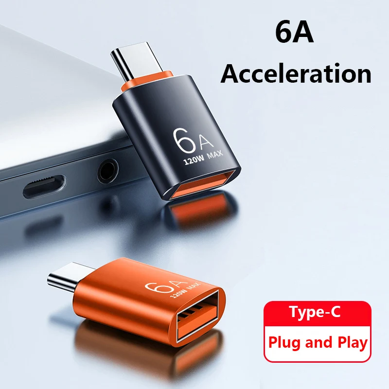 OTG Adapter USB to Type C Adapter Type C Adapter USB 3.0 Type-C OTG Adapter Type C USB C Male To Female 6A Fast Charging Data Transfer For PC Laptop Xiaomi Samsung Adapter