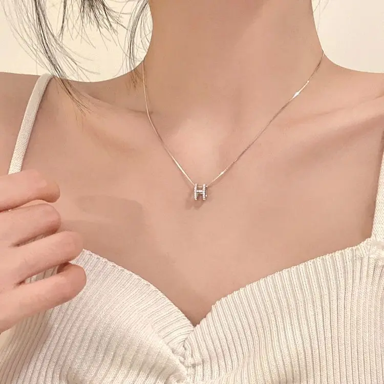 S3425 Fashion Jewelry Letter H Pendant Necklace For Women Choker Chain Necklaces