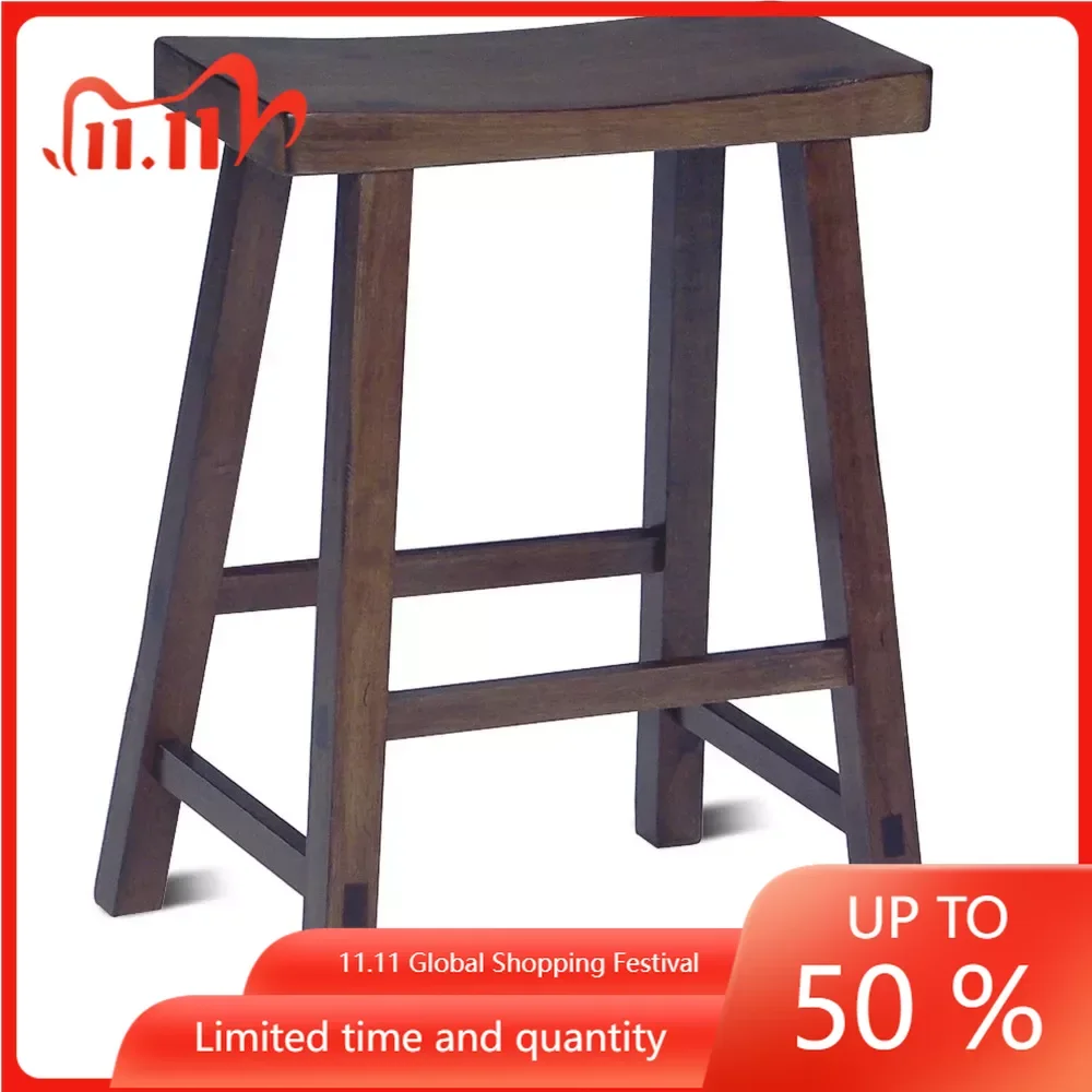 

Wood Saddle Seat Stool 24” - Walnut Plastic Chairs Storage Ottoman Step Stool With Wheels Footstool Desk Chair Modular Furniture