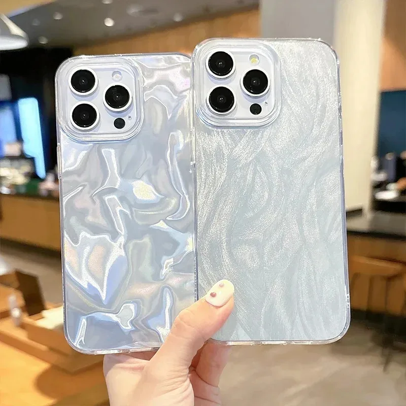 Sleek Silver Laser Soft Back Cover Case