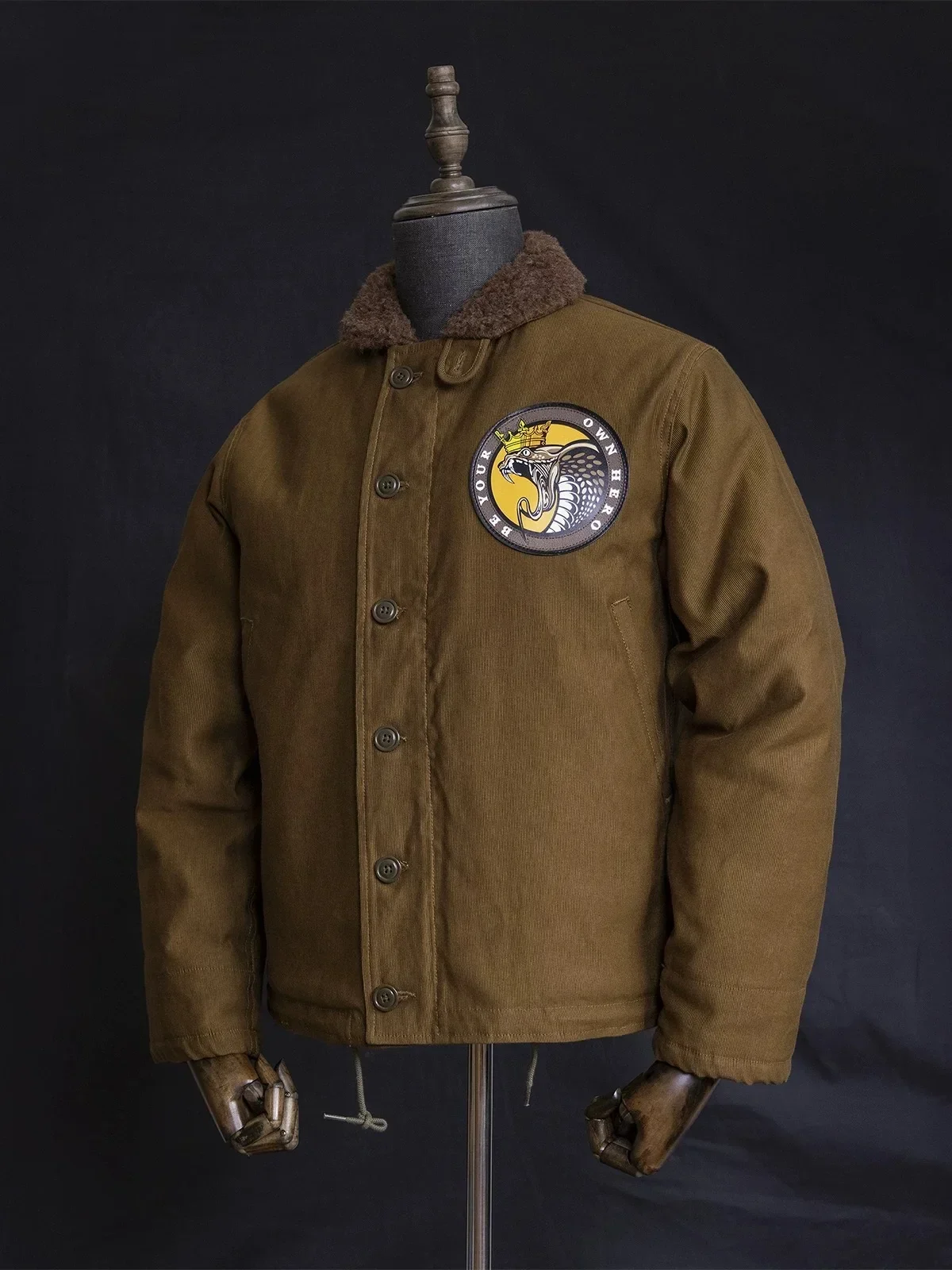 Red Tornado Naval N-1 Deck Jacket Jungle Cloth Shell Alpaca Lined Coat Men Vintage Workwear 3
