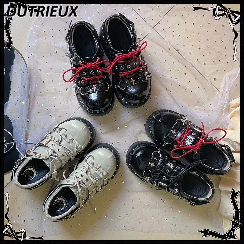 

Autumn Winter New Ladies Pumps Hot Girl Thick Bottom Black Heels Sweet Cool Culture Lolita Punk Style Big Head Women's Shoes