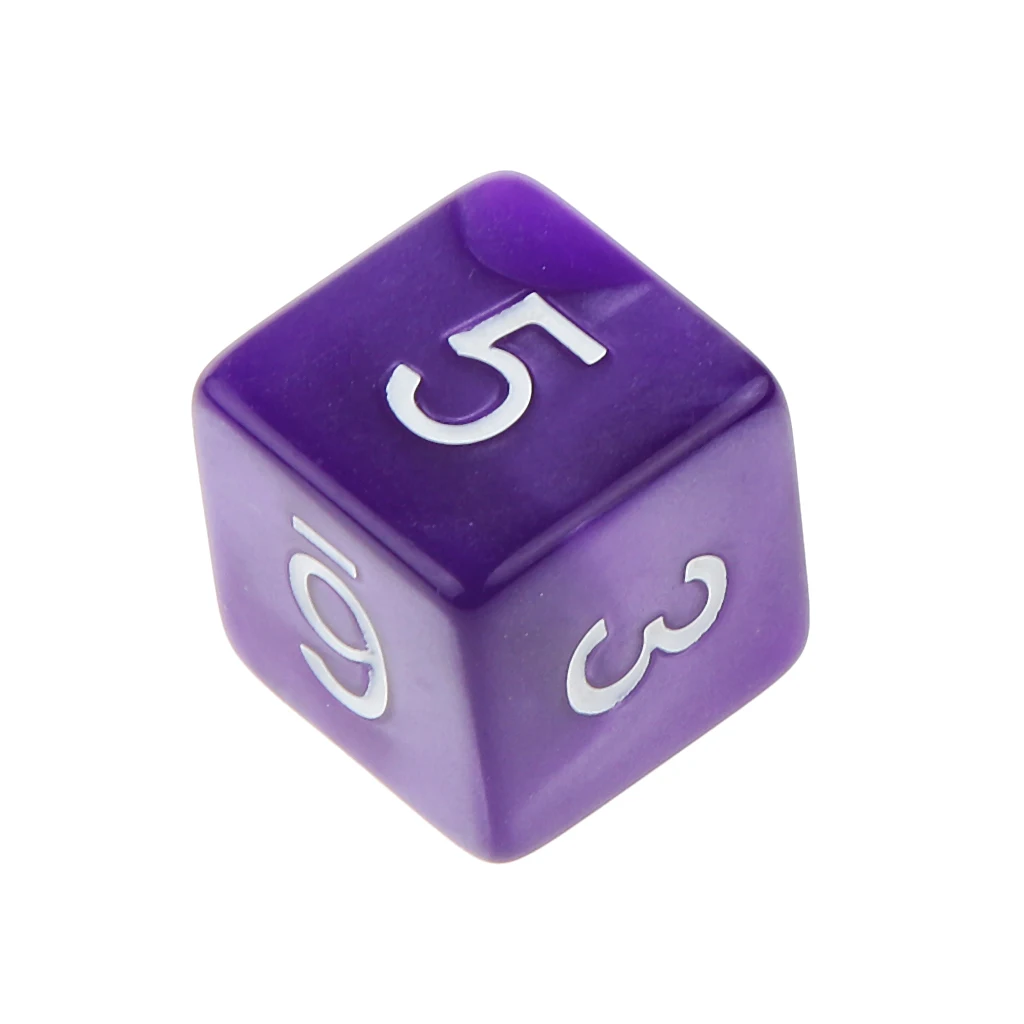 Six Sided Dice D6 Dice White Numbers Playing Party Board Dices Set TRPG Lovers Role-playing Board Game 10 Pcs