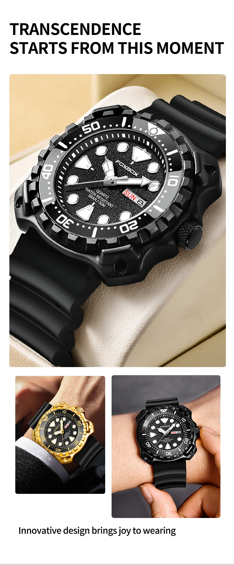 2023 Fashion Mens Watches Fox Top Brand Luxury Big Dial Sports Watch for Men Waterproof Luminous Watch Quartz Date Cloc_voghion.com