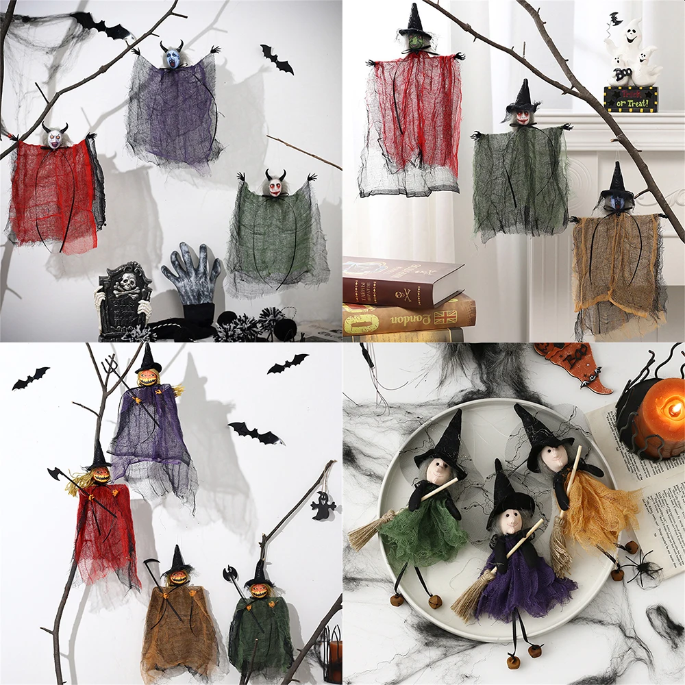 

Страшное украшение на Хэллоуин, череп вампира, зомби, призраки, ведьма, клоун, дерево, подвесной реквизит из страха для дома с привидениями, домашний декор
