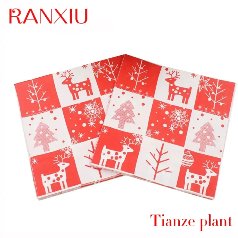 

Custom LANGYUE Printed Paper Napkins custom logo tissues 18gsm Napkins Luxury