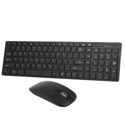 K-06 2.4G Wireless Keyboard and Mouse Combo Computer Keyboard with Mouse Plug and Play Black Keyboard Mouse for Laptop