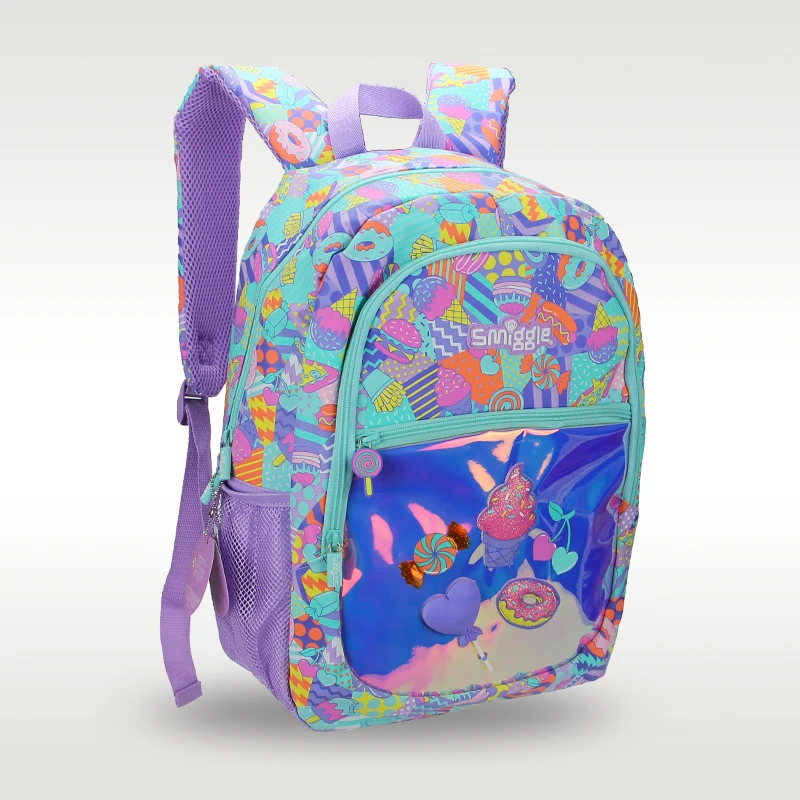 Smiggle original hot-selling children's schoolbag girl shoulder backpack colorful ice cream cute sweet bag 16 inches 3