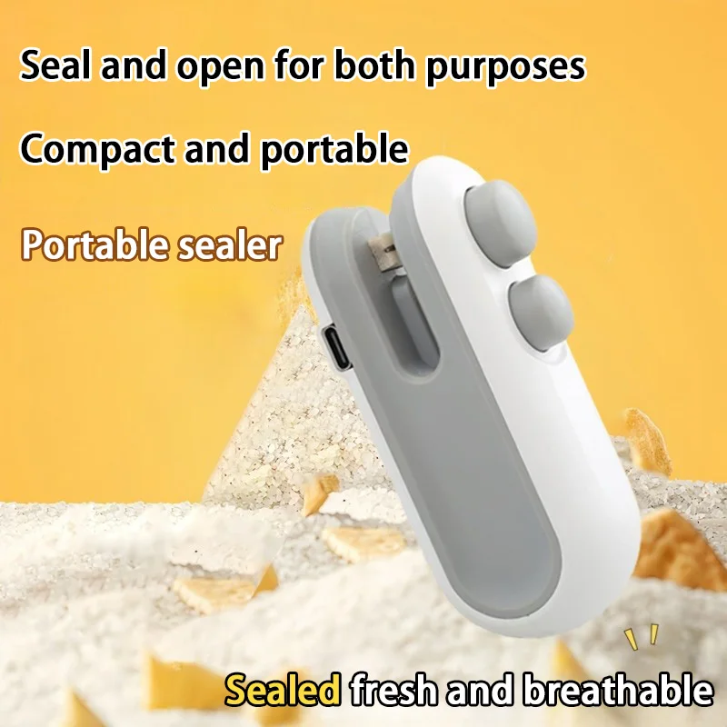 New Mini Bag Sealer Plastic Bag Sealing Machine 2 in 1 Heat Seal Rechargeable With Cutter For Plastic Bags / Snack Bags 5