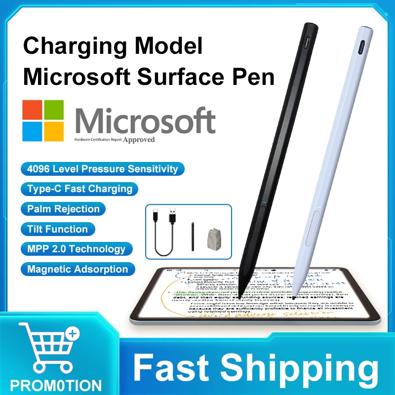 Surface Pen Stylus for Microsoft Surface Pen Pro 9 8 7 6 5 4 3 X Go Studio Laptop with Palm Rejection MPP2.0 Magnetic Touch Pen