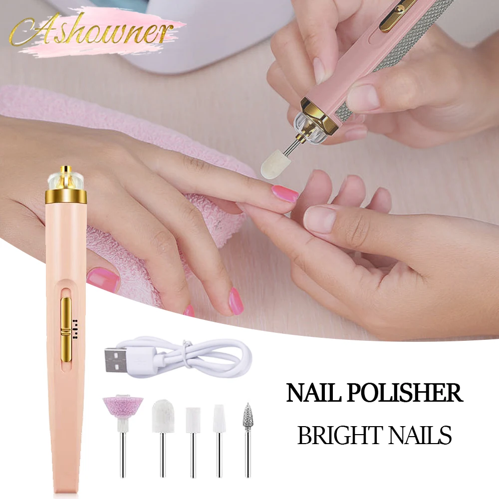 Electric nail set 5 in 1 electric manicure machine nail drill mill for grooming kit polisher remover-electric nail drill,electric nail polisher,electric nail grinder,manicure set