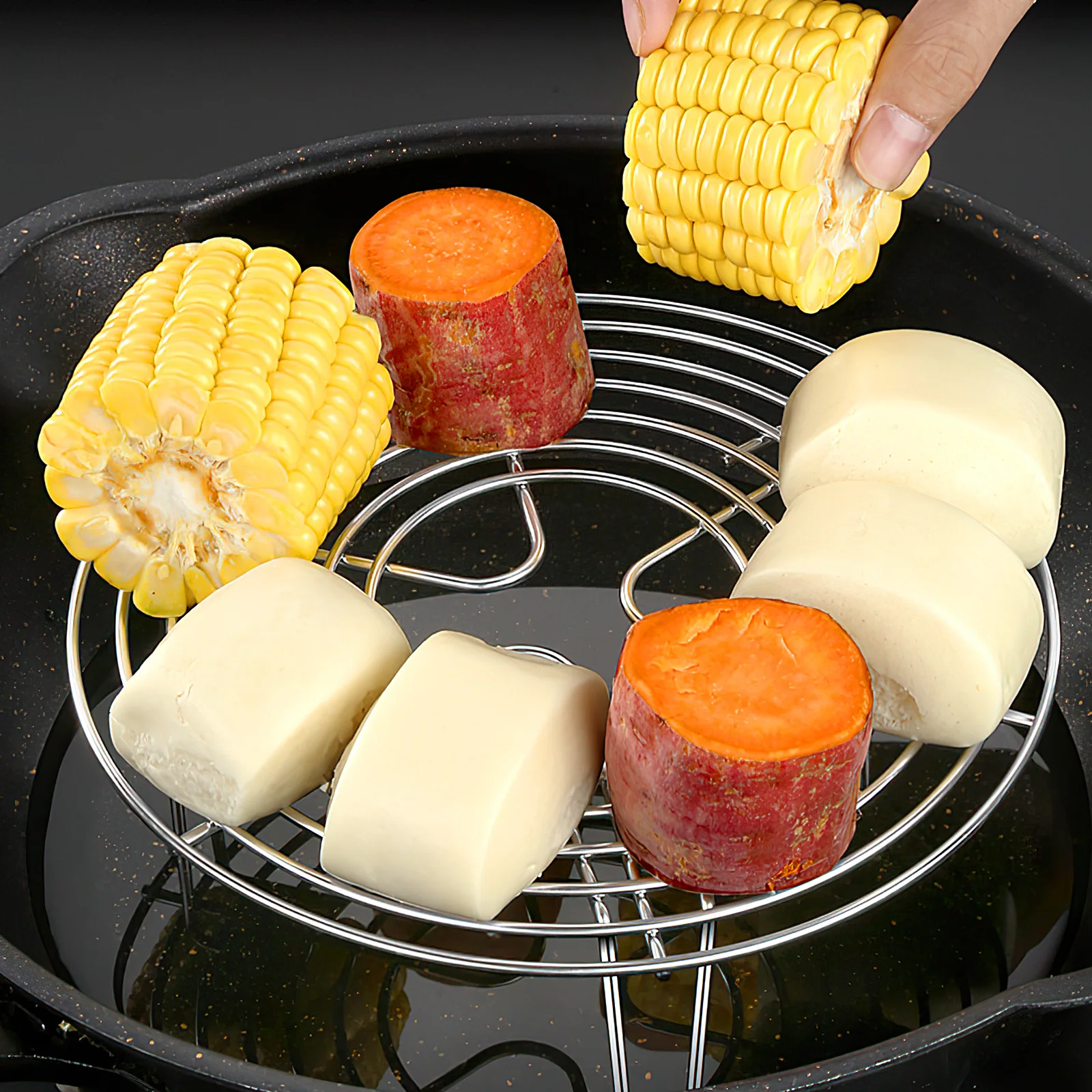 Steamer Rack Air Fryer Rack Stainless Steel Rack High Leg Steamer Stand Multi Purpose Cooling Baking Cooking Tools Air Fryer Accessories Kitchen Wire
