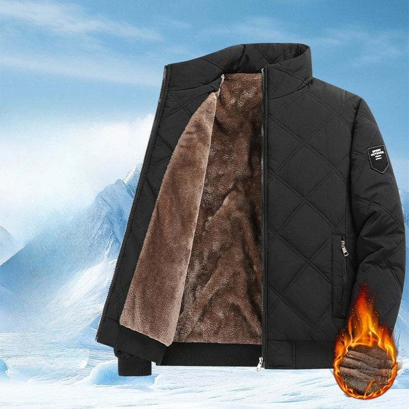 Чоловіче пальто Товста тепла куртка-бомбер Осінь-зима Куртка на флісовій підкладці для чоловіків Зимовий одяг Парки Великий розмір M-8XL Пуховик