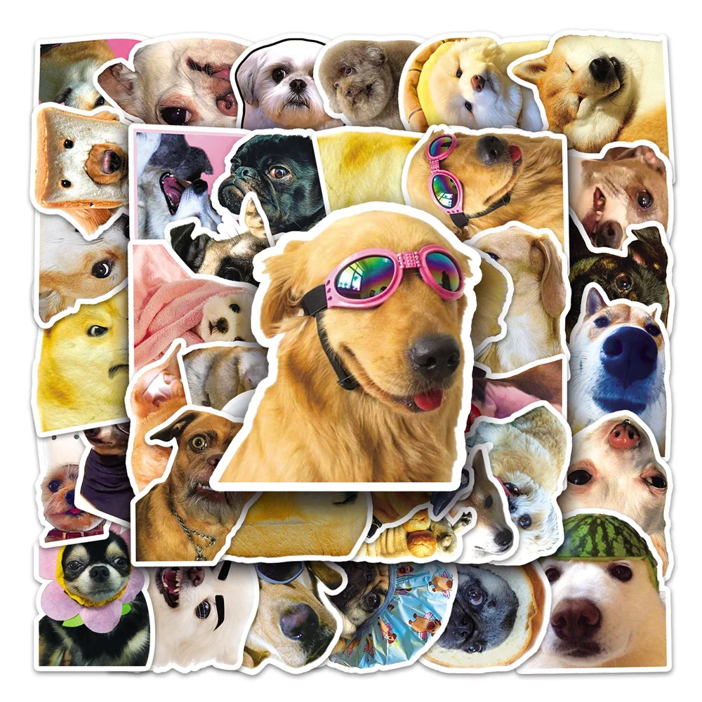 

10/30/50PCS New Dog Cartoon Personality Creative Computer Suitcase Mobile Phone CarChair Decoration Waterproof Sticker Wholesale