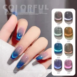 Blue Crystal Cat Eye Rainbow Magnetic Gel Nail Polish Glue Variety Glue Nail Art Shiny Varnish UV Gel for Nail Art Design