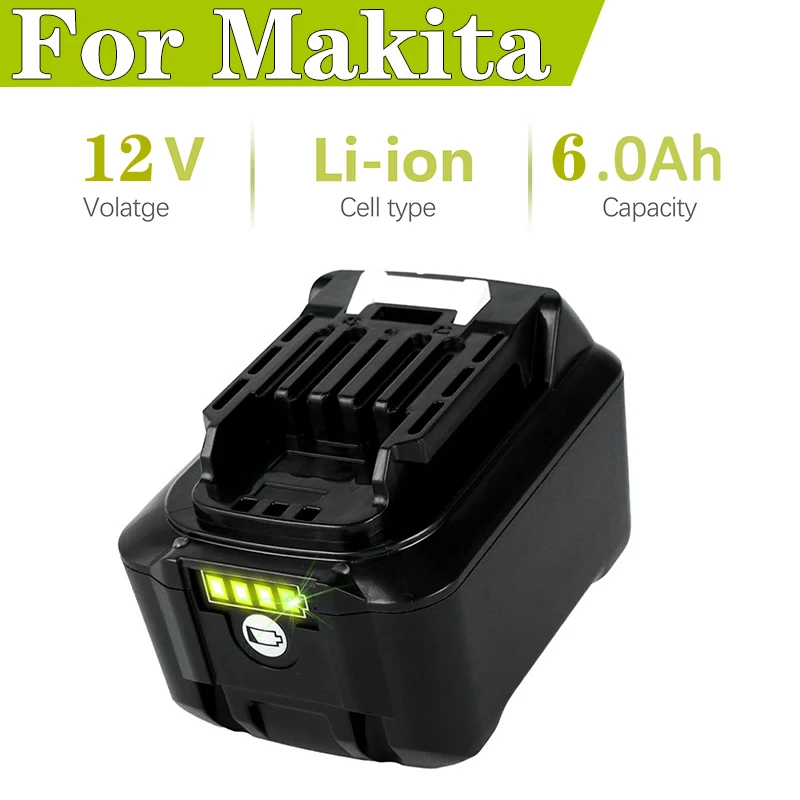 

12V 6000mAh Rechargeable Battery For Makita BL1040 BL1015 BL1020B BL1016 Lithium Replacement Power Tools Screwdriver Battery