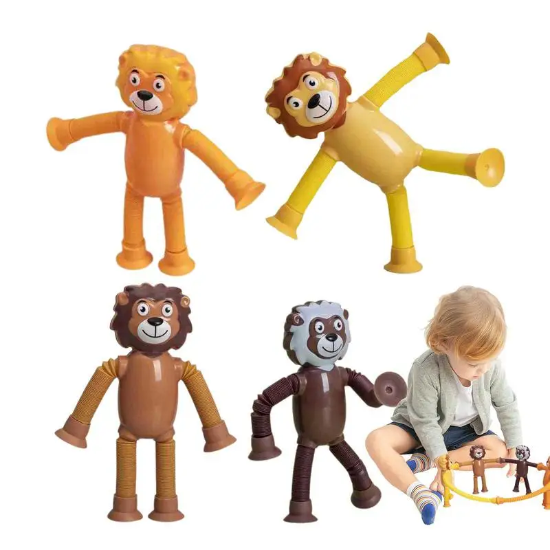 

Cartoon Suction Cup Telescopic Tube Lion Shape-Changing Animal Telescopic Tube Cartoon Suction Cup Parent-Child Interactive Toy