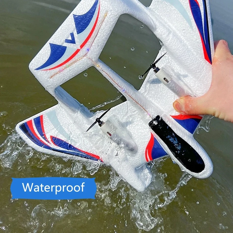 Amphibious YF-350 Waterproof 2.4G Radio EPP Foam Fixed-Wing Glider Aircraft RC Plane with LED Lights Plane Toys foam plane rc plane foam aircraft rc glider