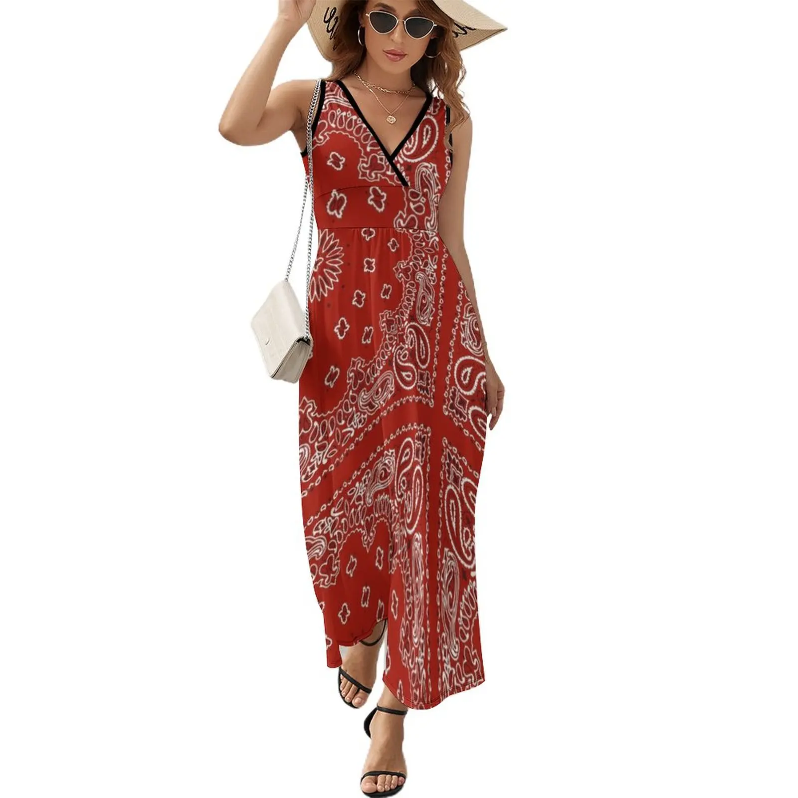 

Red Bandana Sleeveless Dress elegant dress women's fashion dresses Dresses gala Women's summer dress