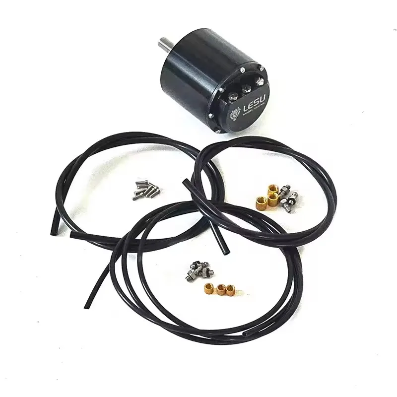 Moteur hydraulique métal LESU 1/14 Y-1540-A pour modèle d'ingénierie télécommandé, vue arrière