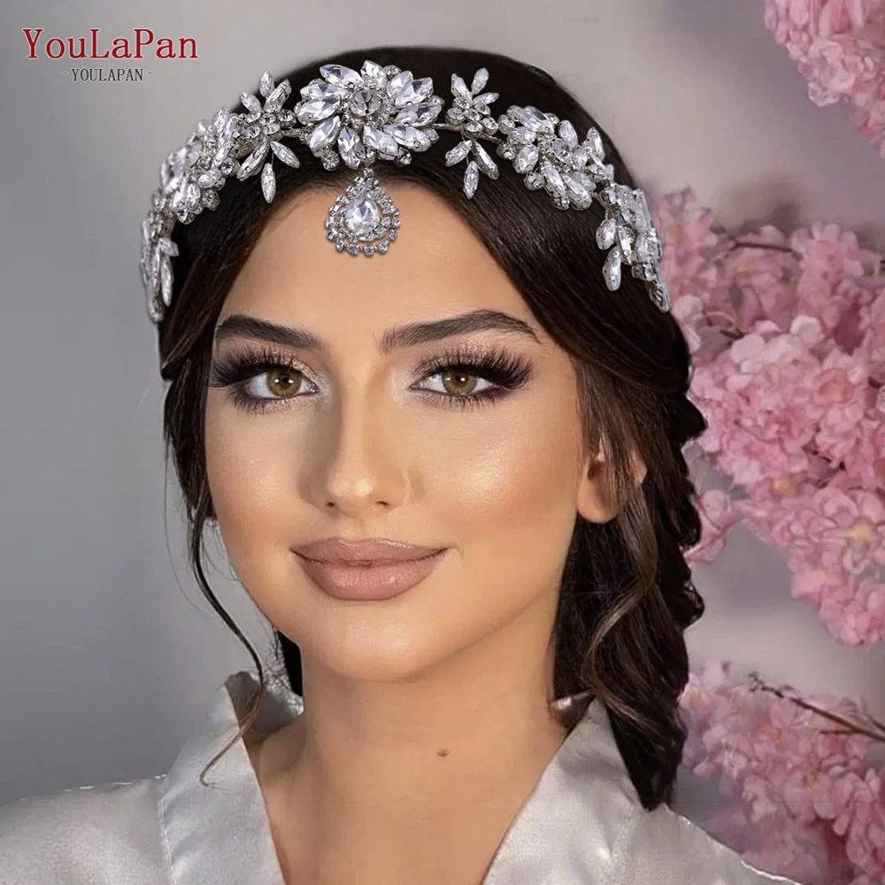 HP440 Bohemian Forehead Bridal Headband Rhinestone Crown For Women Wedding Hair Accessories Vintage Crystal Headdresses hair accessories,bridal hair accessories,bridal jewelry set