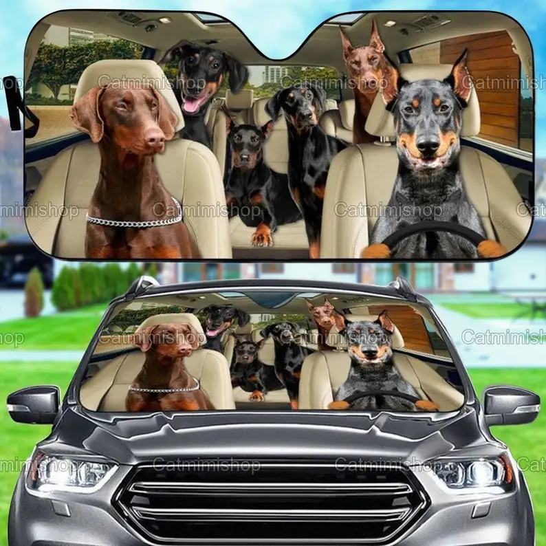 

Doberman Family Car Sun Shade, Doberman Sun Shade, Doberman Lover, Doberman Gifts, Doberman Car Accessories, Mother Gift LNG1822