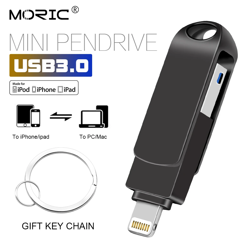 Metal Flash Drive USB 3.0 32GB 64GB 128GB Lightning Pen Drive U Disk iOS 8.2 memory stick Pendrive for iPhone iPAD usb flash drive 128gb