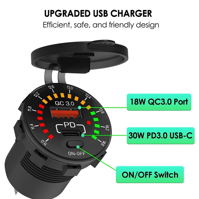 Qc3.0 Dual-USB-Schnell ladegerät für Telefon Auto Innenraum