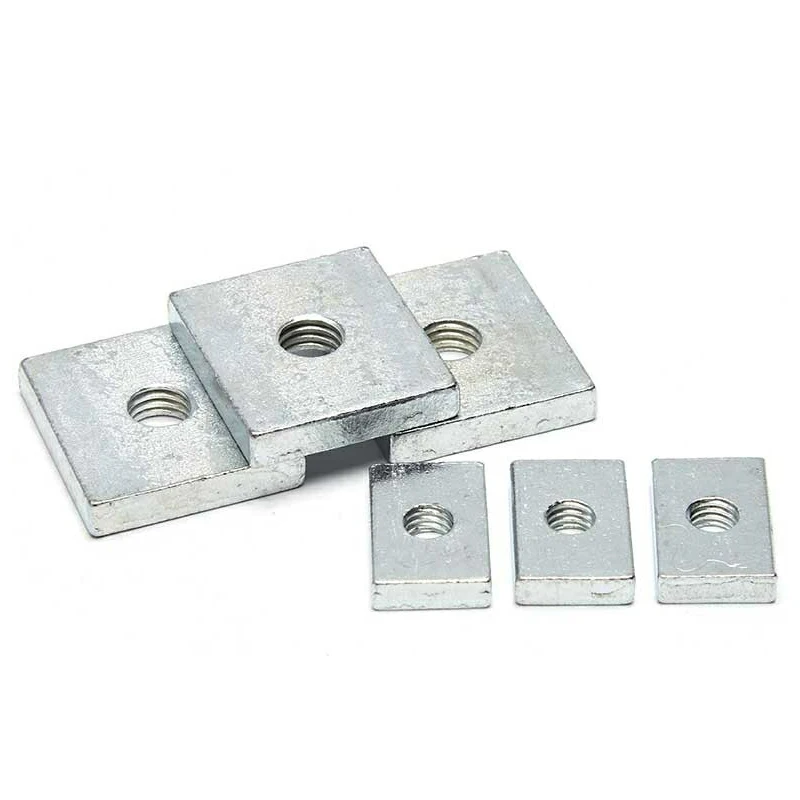 10/ 50pcs Square Nut M3 M4 M5 M6 M8 Zinc-Plated Carbon Steel Thin Rectangular Nuts Slider Block For Aluminum Profile Accessory square thin nuts carbon steel nuts