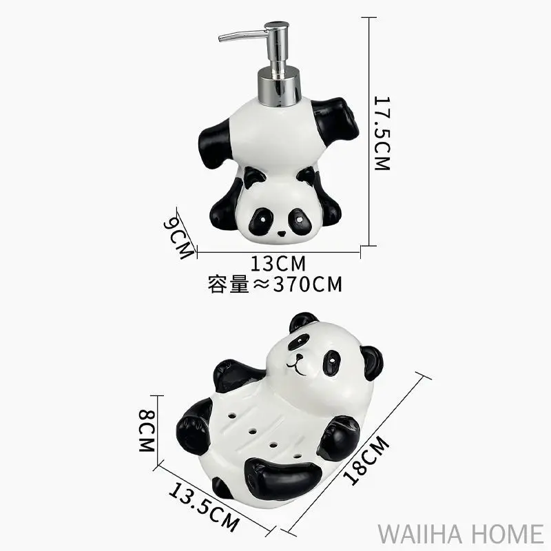 Creative Children Panda Ceramic Soap Dispenser Panda Shape Soap Dish Bathroom Decoration Accessories Shampoo Bottle Girls Gift soap dispenser shampoo dispenser soap dispenser bottle foaming soap dispenser