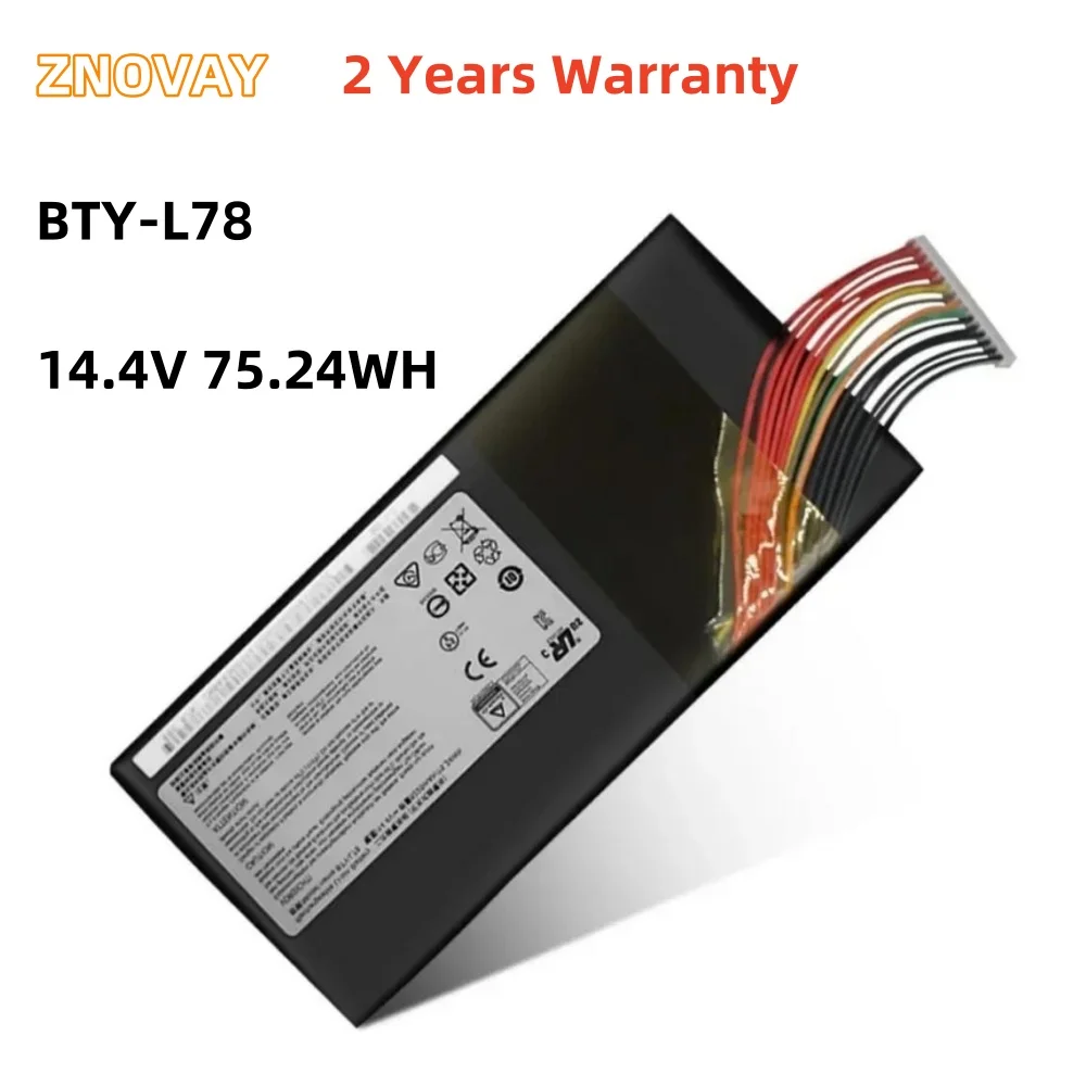 ZNOVAY BTY-L78 14.4V 5225mAh Laptop Battery For MSI GT62 GT62VR GT80 GT80S GT73 GT73VR GT83 GT83VR GT75 GT75VR MS-1812 MS-1814