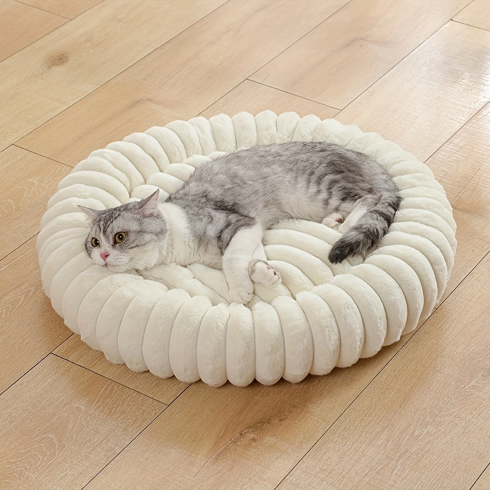 Ultra Soft Round Donut Pet Bed For Small And Medium Cats And Dogs_voghion.com