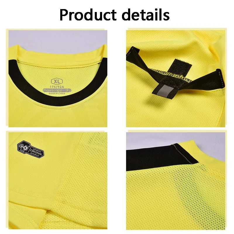Men's Referee Soccer Jerseys - Short Sleeve Sportswear with Pockets