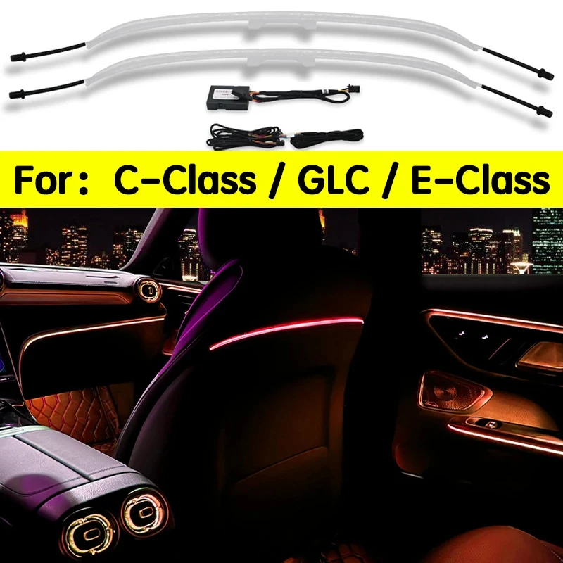 

Backrest Light For Mercedes Benz C-Class W205 W206 GLC X253 E-Class W213 12/64 Colors Ambient Lights Car Accessories Auto Tuning