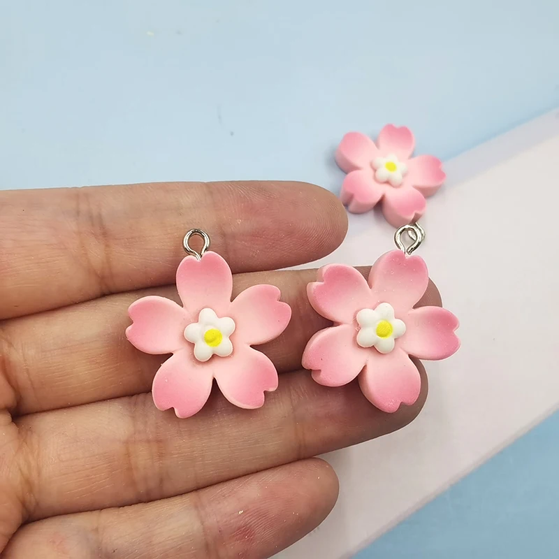 Big Sakura Cherry Blossom Translucent Flower Dangle Earrings