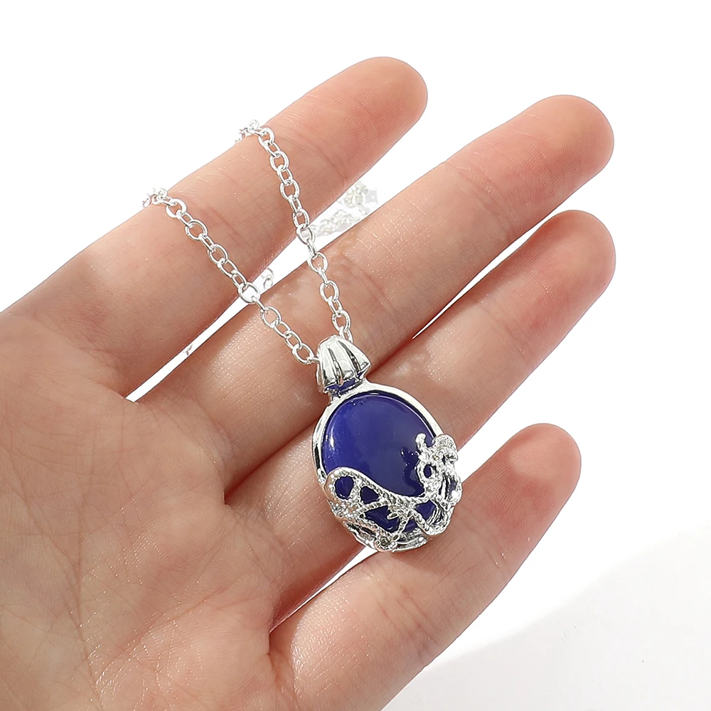 Popular Movie Fashion Necklace Elena Gilbert Vervain Romantic Crystal Pendant Necklace For Women Charm Jewelry Gifts - 2