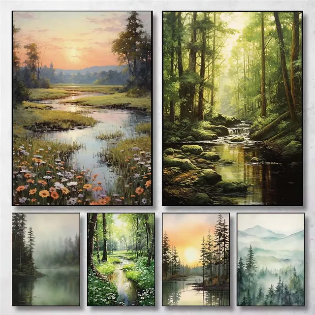 Misty Forest Wall Art 1