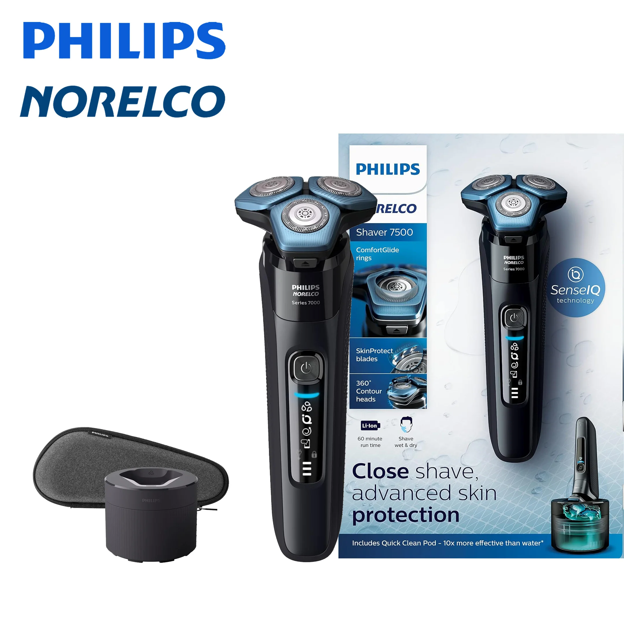 Philips Norelco Wet & Dry Shaver Series 7000 Electric Shavers for men S7783 Trimmer