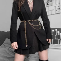 Ceinture décorative en métal pour femmes, ceinture double couche, pendentif pompon, ceinture pour vêtements, sangles, environnement fin, mode 4