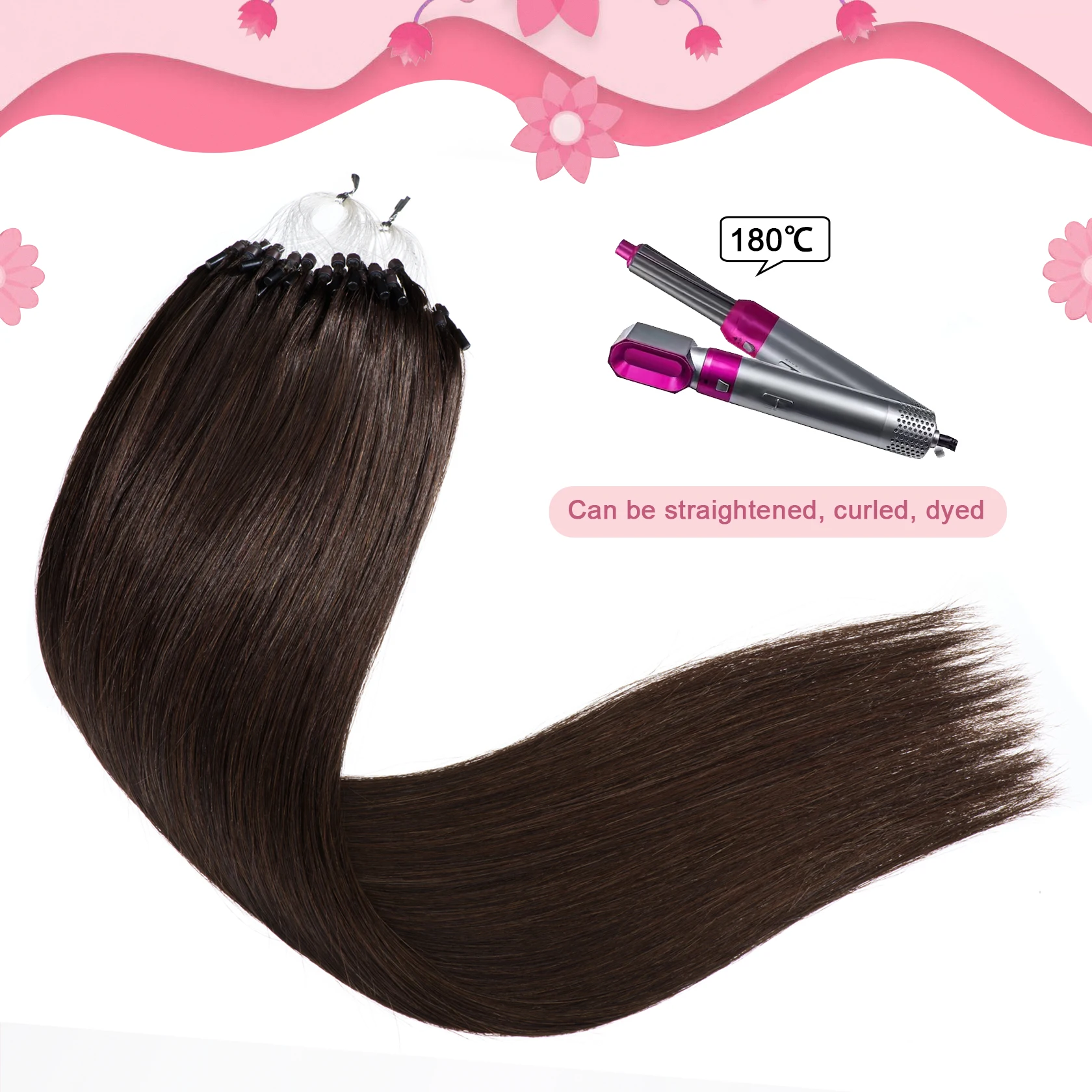 18 Inch Micro Loop Hair Extensions Real Human Hair Straight Micro Link Extensions Human Pre Looped 1g/s 50g