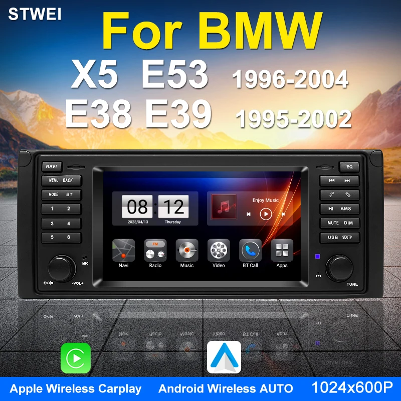 Автомагнитола для BMW X5 E53 E39 E38 1996-2004, 7 дюймов, Android 12