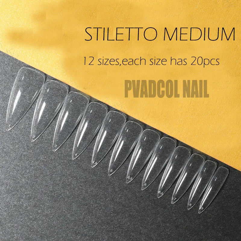 240pcs Gelly Tips Soft Gel Nail Extension Tips Full Cover Pre-shaped Sculpted Long Coffin Stiletto False Tip Quick Building Mold