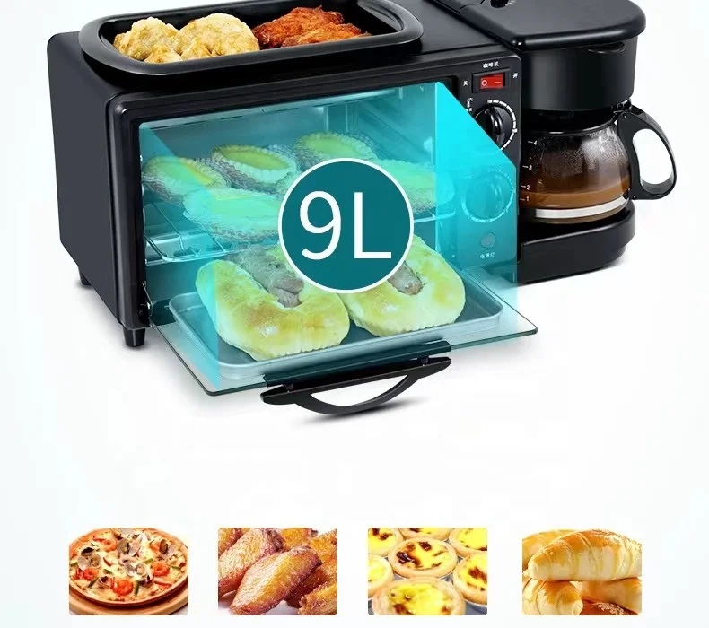 Coffee oven toaster commercial mini portable electric stove oven omelette Home 3 in 1 breakfast maker gift 5