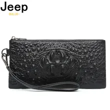 

JEEP BULUO Genuine Leather Unisex Wallets Female Purses Male Card Holders Carteira Men Purse Fashion Crocodile Coin