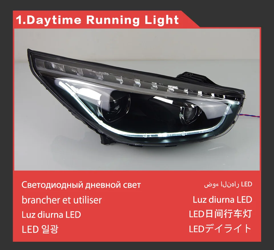 AKD Car Styling Head Lamp for Hyundai IX35 Headlights 2010-2016 New Tucson LED Headlight DRL Hid Bi Xenon Auto Accessories