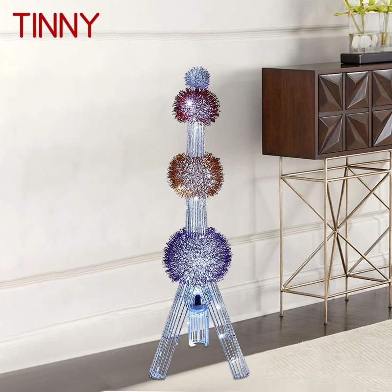 

TINNY Nordic Floor Lamp Modern Art Living Room Bedroom Hotel LED Aluminum Wire Originality Tower Decorative Standing Light