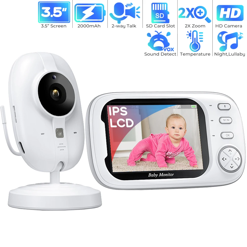 

3.5 Inch Wireless Baby Monitor IPS Screen 2000mAh Battery Baby Phone Two-way Intercom Night Vision Babysitter Monitor Cameras