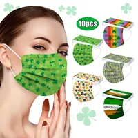 10Pcs Adult маска St. Patrick's Day Disposable Face Mask Green Printed Breathable Mask 3Ply Ear Loop mascarillas desechables 1