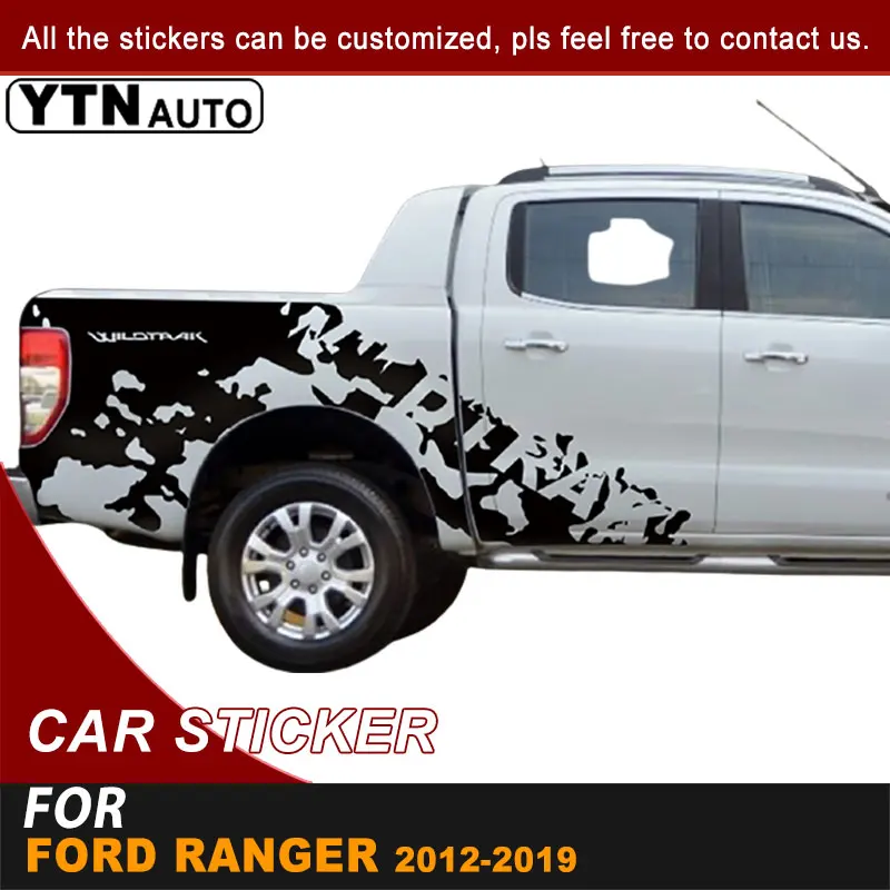 

Rear Trunk Car Decals For Ford Ranger 2012-2017 2018 2019 Mudslinger Wildtrak Marking Graphic Vinyl Tailgate Cool Car Stickers